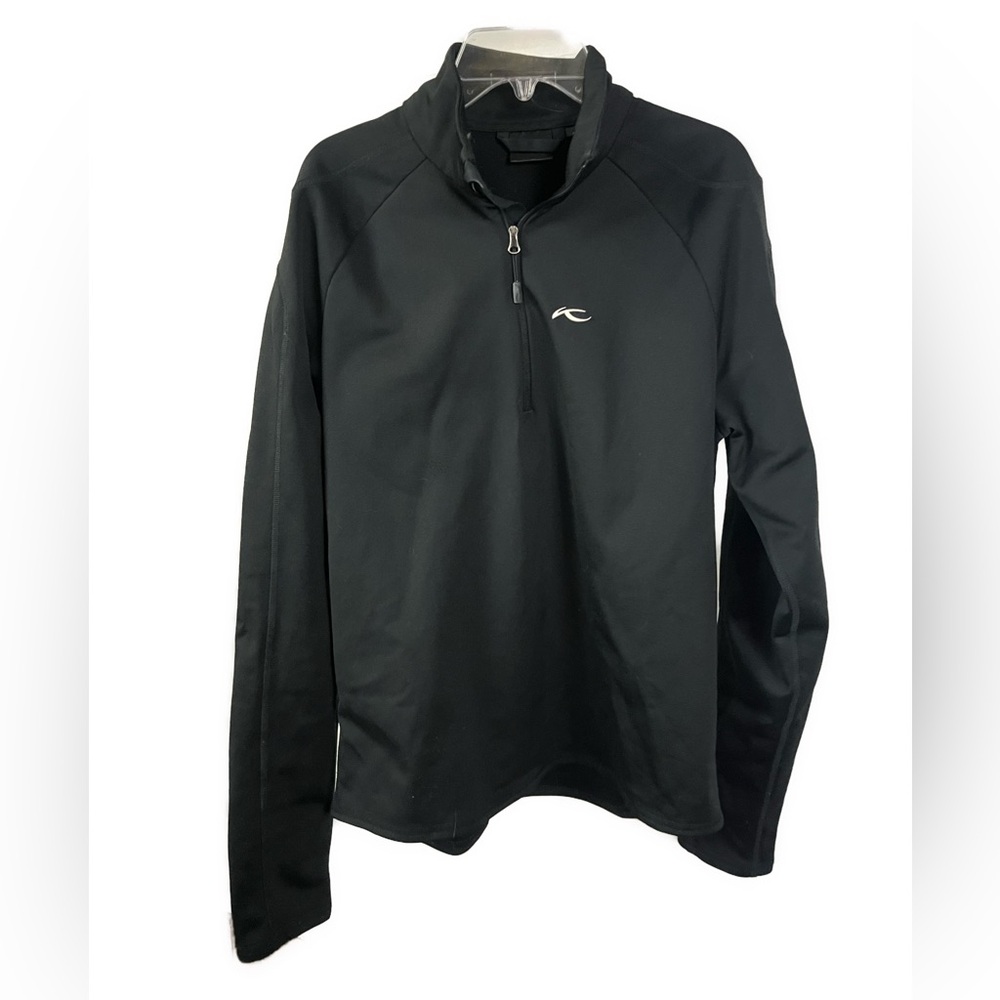 KJUS Men's Fleece‎ Lined Black Half Zip Performance Pullover Sweater- Size Small
